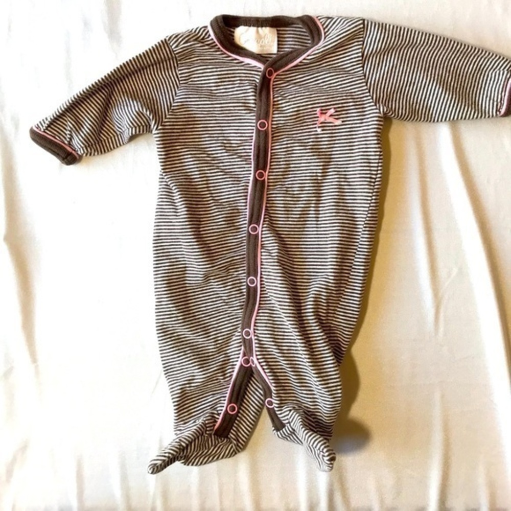 Coccoli Girls Footed Sleeper-Size 1 Month